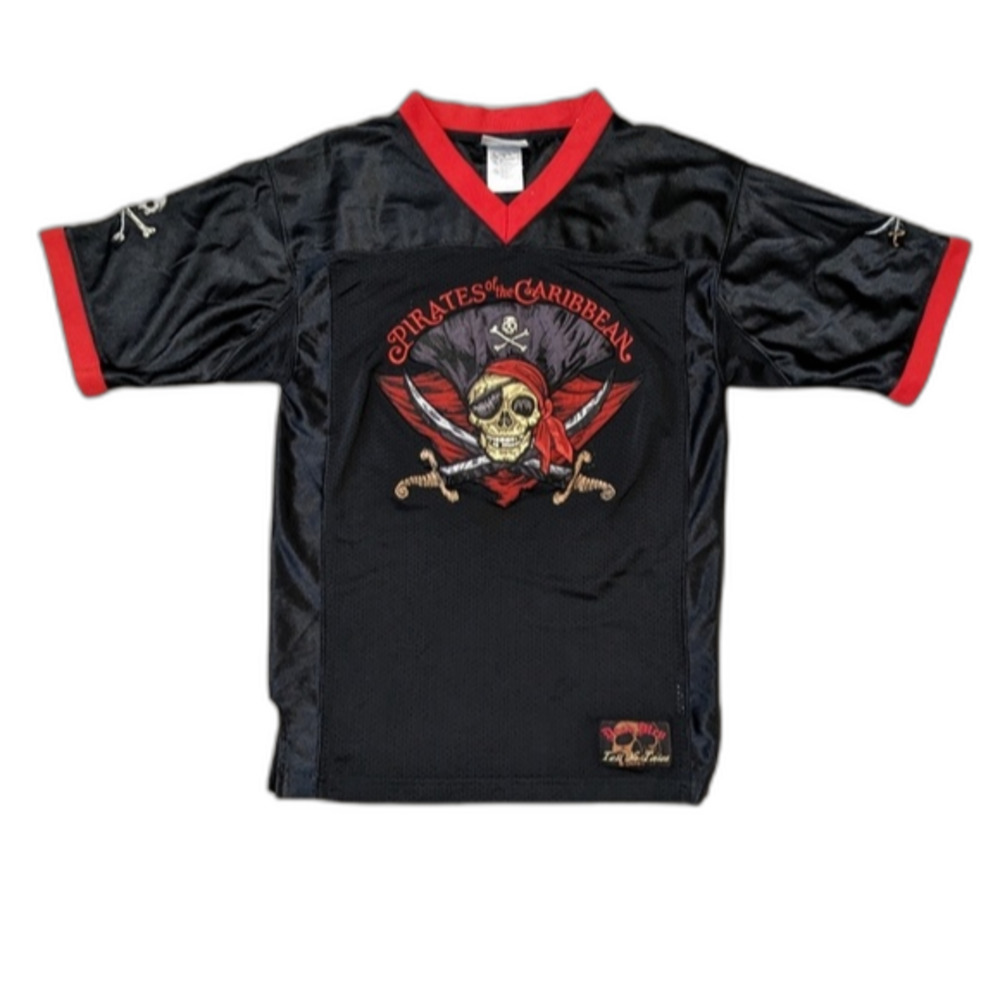 Disney Pirates of the Caribbean Black and Red Jersey Top